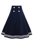 Mid-Calf A-line Cotton Blends Skirt (Style V200095)