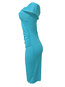 Pencil Off The Shoulder Plain Backless Cotton Midi Dresses (Style V200101)