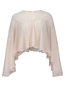 Round Neck Standard Slim Plain Cascading Ruffle Blouse (Style V200106)