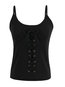 Short Slim Plain Cotton Backless Tank Top (Style V200112)