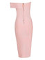 Asymmetrical Off The Shoulder Plain Backless Midi Dresses (Style V200120)