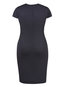 Bodycon Round Neck Plain Patchwork Polyester Knee Length Dresses (Style V200123)
