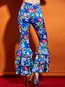 Maxi Slim Pattern Polyester Floral Casual Pants (Style V200127)