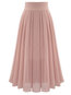 Ankle Length Fit and Flare Patchwork Chiffon Plain Skirt (Style V200139)