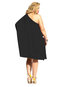 Asymmetrical Asymmetric Plain Polyester Knee Length Dresses (Style V200143)
