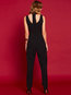 Maxi Slim Vintage Plain Backless Jumpsuit (Style V200156)