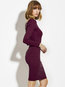 Modern Round Neck Plain Backless Knitted Knee Length Dresses (Style V200157)