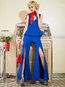 Maxi Slim Plain Polyester Backless Jumpsuit (Style V200163)