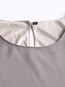 A-line Round Neck Plain Patchwork Chiffon Maxi Dresses (Style V200164)