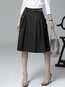 Knee Length A-line Patchwork Cotton Plain Skirt (Style V200168)
