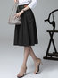 Knee Length A-line Patchwork Cotton Plain Skirt (Style V200168)