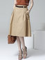 Knee Length A-line Patchwork Cotton Plain Skirt (Style V200168)