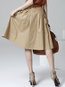 Knee Length A-line Patchwork Cotton Plain Skirt (Style V200168)