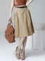 Knee Length A-line Patchwork Cotton Plain Skirt (Style V200168)