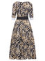 A-line Cotton Blends Midi Dresses (Style V200171)