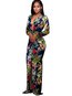 Sheath V-neck Floral Print Maxi Dresses (Style V200173)