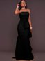 Trumpet Strapless Plain Backless Maxi Dresses (Style V200179)