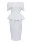 Work Bodycon Plain Backless Cotton Work Dresses (Style V200184)