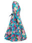 A-line Round Neck Floral Print Floral Dresses (Style V200199)