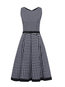 A-line Houndstooth Cotton Blends Knee Length Dresses (Style V200201)