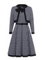 A-line Houndstooth Cotton Blends Knee Length Dresses (Style V200201)