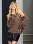 Turtleneck Slim Plain Knitted Patchwork Sweater (Style V200202)