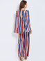 Maxi Slim Striped Polyester Jumpsuit (Style V200207)