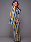 Maxi Slim Striped Polyester Jumpsuit (Style V200207)