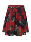 Knee Length A-line Pattern Polyester Floral Skirt (Style V200217)