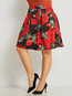 Knee Length A-line Pattern Polyester Floral Skirt (Style V200217)