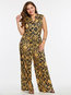 Maxi Slim Geometric Cotton Blends Pattern Jumpsuit (Style V200223)