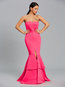 Mermaid Strapless Plain Backless Maxi Dresses (Style V200233)