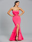 Mermaid Strapless Plain Backless Maxi Dresses (Style V200233)