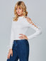 Stand Collar Slim Plain Knitted Strappy Sweater (Style V200239)