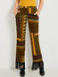 Maxi Slim Patchwork Polyester Geometric Casual Pants (Style V200240)