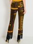 Maxi Slim Patchwork Polyester Geometric Casual Pants (Style V200240)