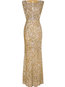 Trumpet Round Neck Plain Backless Maxi Dresses (Style V200245)