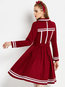 A-line Wool Blends Knee Length Dresses (Style V200246)