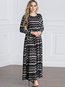 Expansion Round Neck Geometric Print Meryl Maxi Dresses (Style V200254)