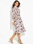 A-line Polo Neck Floral Print Polyester Floral Dresses (Style V200262)