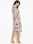 A-line Polo Neck Floral Print Polyester Floral Dresses (Style V200262)