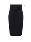 Knee Length Bodycon Work Patchwork Wool Blends Skirt (Style V200263)