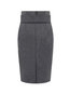 Knee Length Bodycon Work Patchwork Wool Blends Skirt (Style V200263)