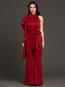 Maxi Slim Plain Polyester Asymmetrical Jumpsuit (Style V200277)