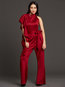 Maxi Slim Plain Polyester Asymmetrical Jumpsuit (Style V200277)