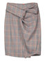 Knee Length Bodycon Preppy Ruffle Plaid Skirt (Style V200294)