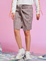 Knee Length Bodycon Preppy Ruffle Plaid Skirt (Style V200294)