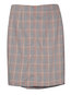 Knee Length Bodycon Preppy Ruffle Plaid Skirt (Style V200294)