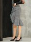 Mid-Calf Asymmetrical Asymmetrical Wool Blends Plaid Skirt (Style V200296)