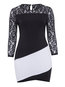 Bodycon Round Neck Color Block Patchwork Bodycon Dresses (Style V200310)